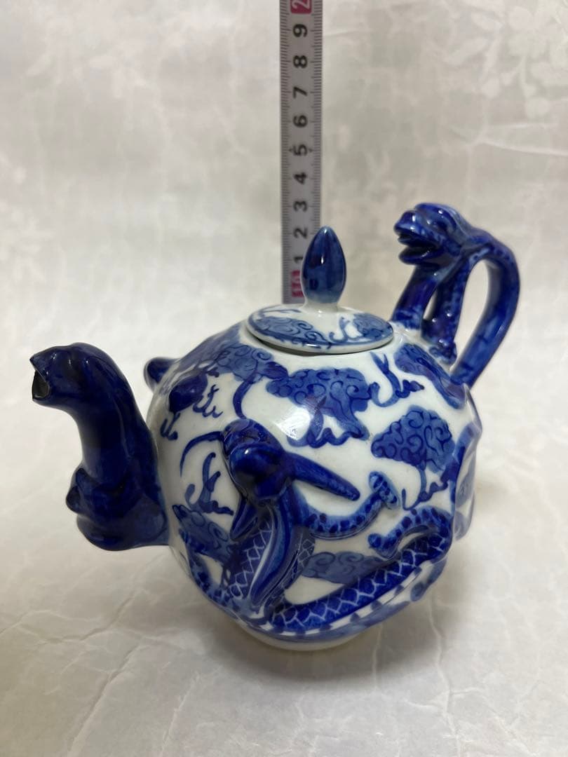 乾隆年製 青雲龍 急須 ■時代旧蔵■時代物・古陶瓷旧家買出品高さ130mm