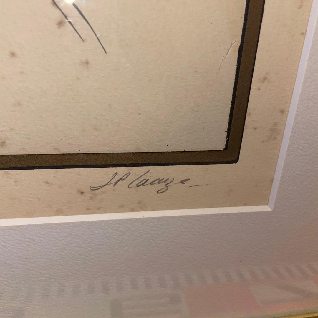 アルフォンス・ミュシャ　羽根ペン　リトグラフ　絵画　額縁　大型　美術品