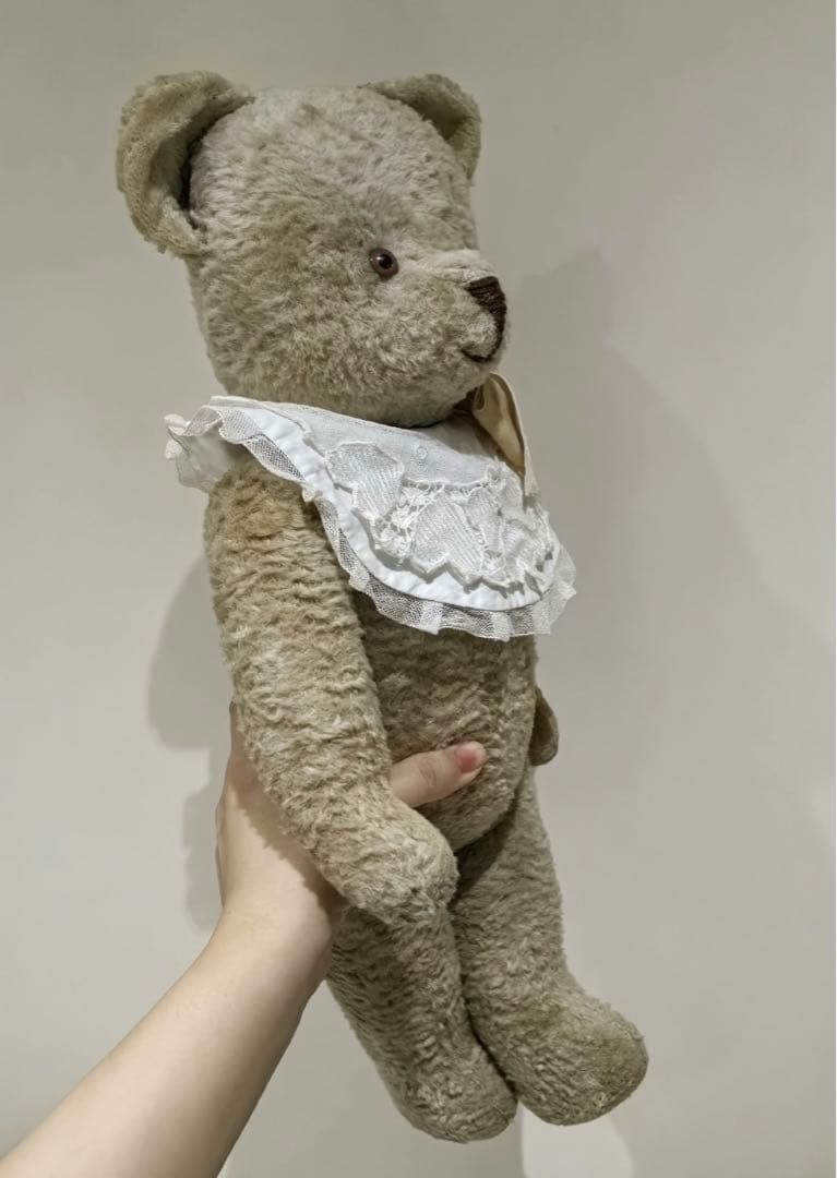 ヴィンテージベア グレー 部屋飾り テディベア くま 掘り出し物 熊 海外作家