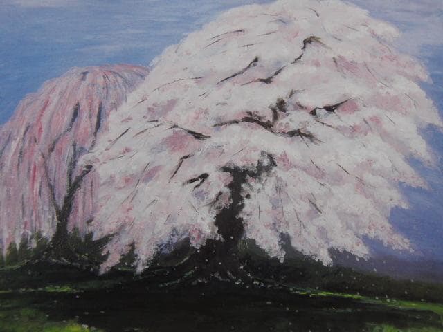 高橋幹子、【桜　舞う】、希少な額装用画集より、美品、新品額装付