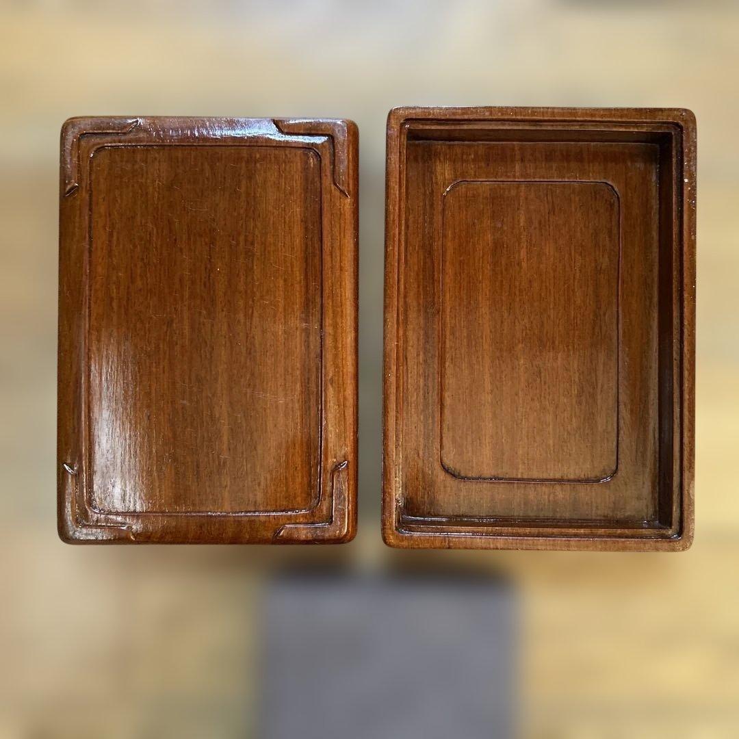 中国骨董大きめ端州石 【中国端渓麻子坑細工彫刻双鳳菊花図貴重紫端古硯】新品未使用