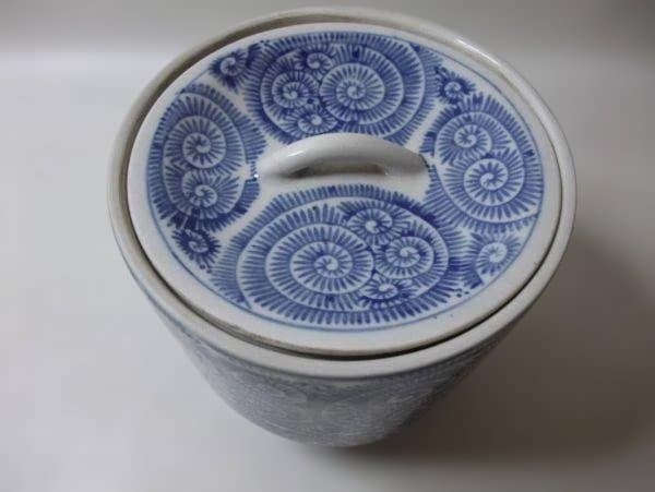 伊万里 染付 ぜまい手 蛸唐草 水差し 茶道具 時代物 骨董 逸品