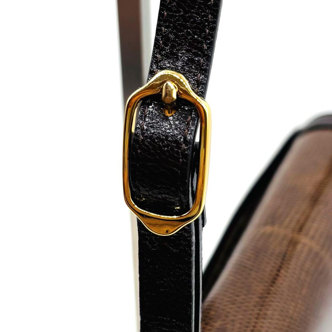 【極美品】JRA イヴサンローラン ショルダーバッグ リザード レザー 2way