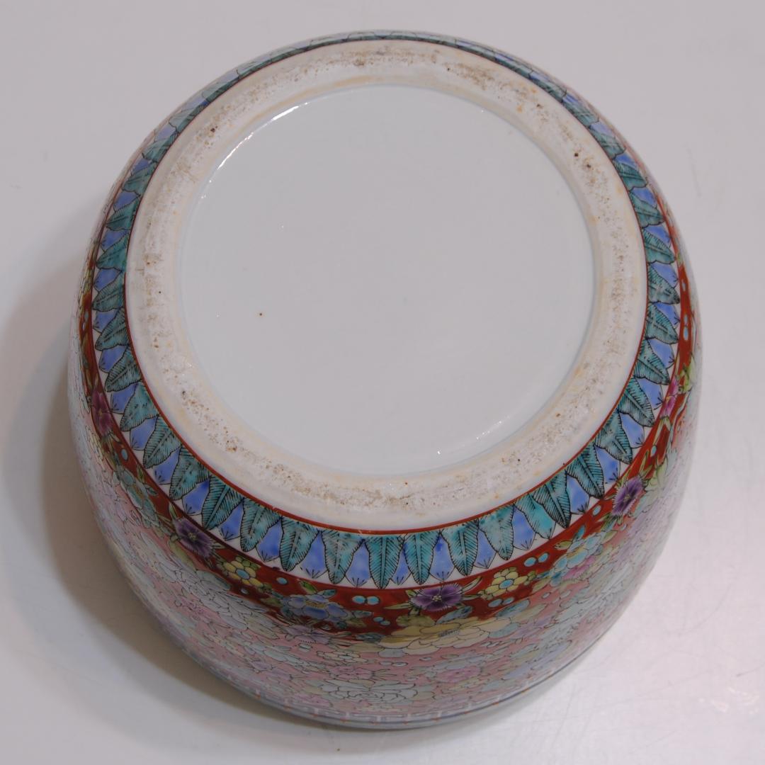 伊万里 十錦手 色絵 火鉢 手炙り 金魚鉢 メダカ鉢 睡蓮鉢 植木鉢 古玩 2