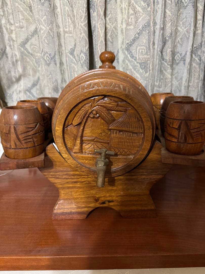 ハワイ　ウイスキーバレルセット　木樽　ミニチュア