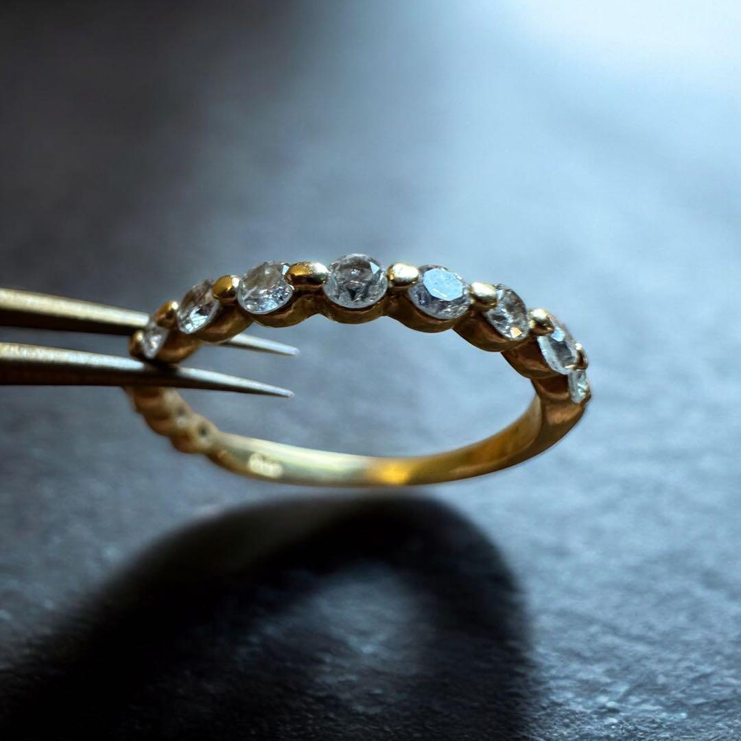 【18金+ダイヤモンド】ピンキーリング ダイヤの12粒のうち１つ欠損