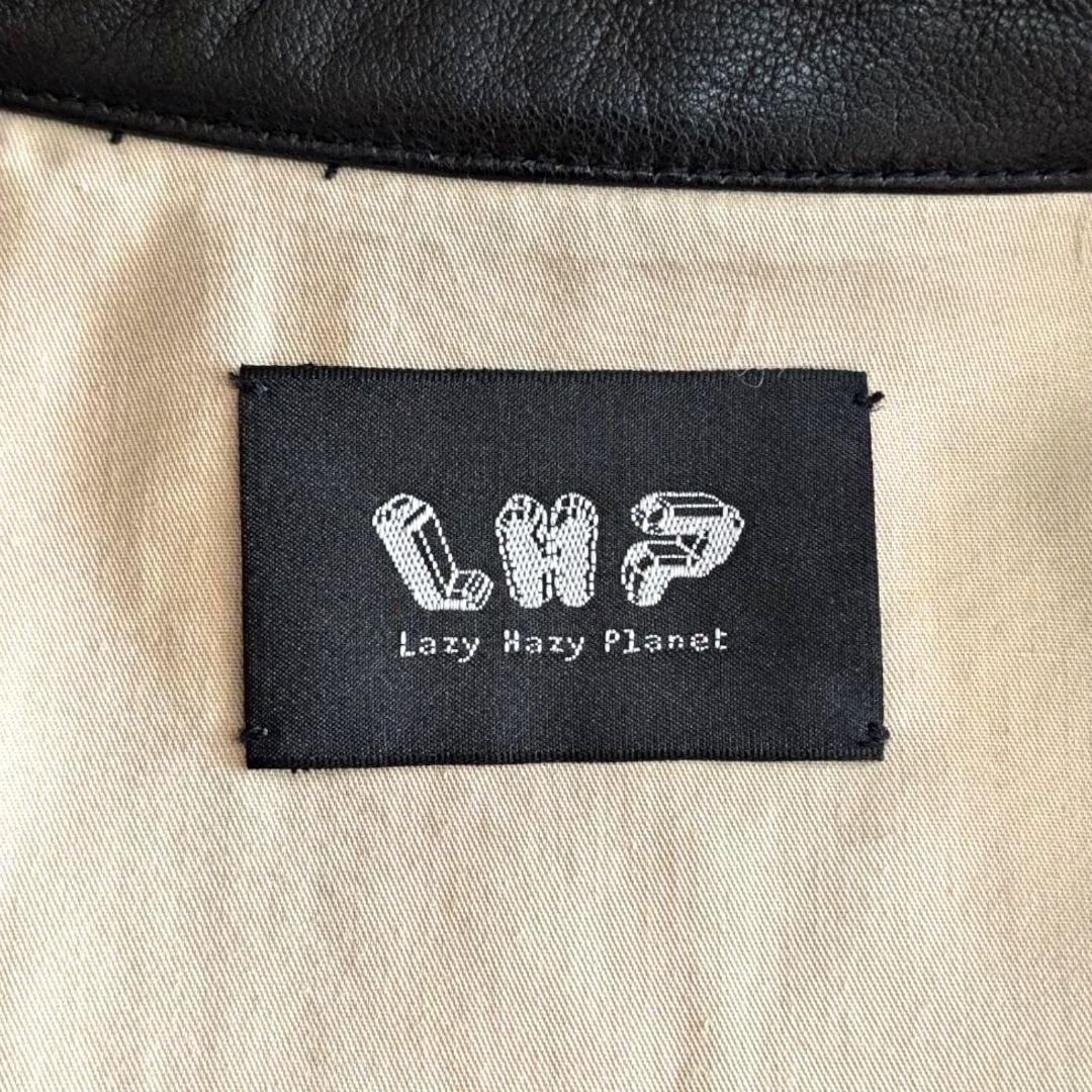美品 LHP 斜めダブルジップ ラムレザー ライダースジャケット L ブラック