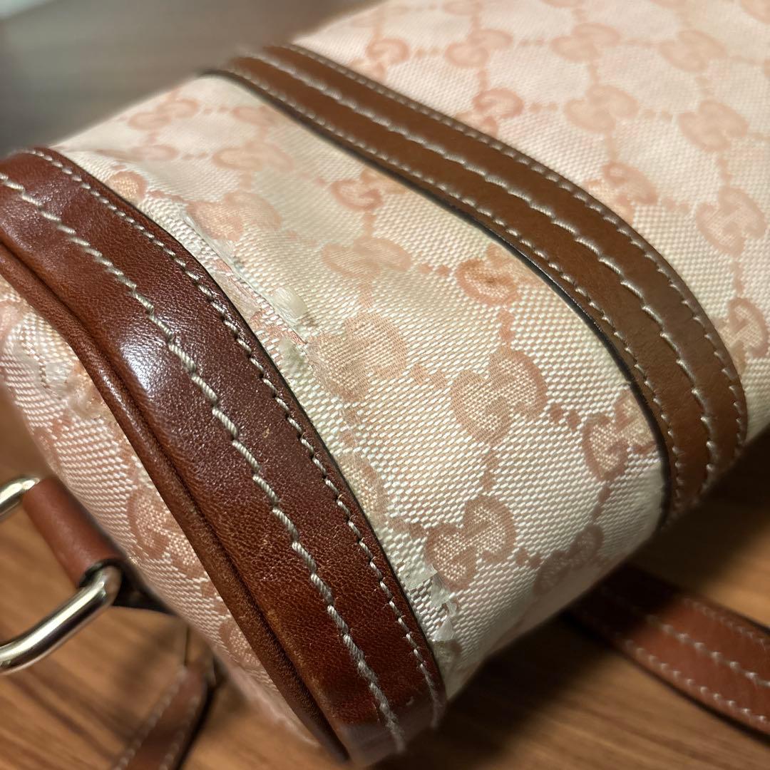 松木ホロみ　グッチ　GUCCI ミニボストンバッグ　ピンク　バッグ　リボン