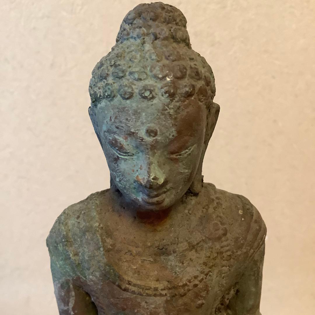 12〜13世紀インド「仏釈迦牟尼仏像」仏陀・クシャーン朝・マトゥラー発掘青銅仏