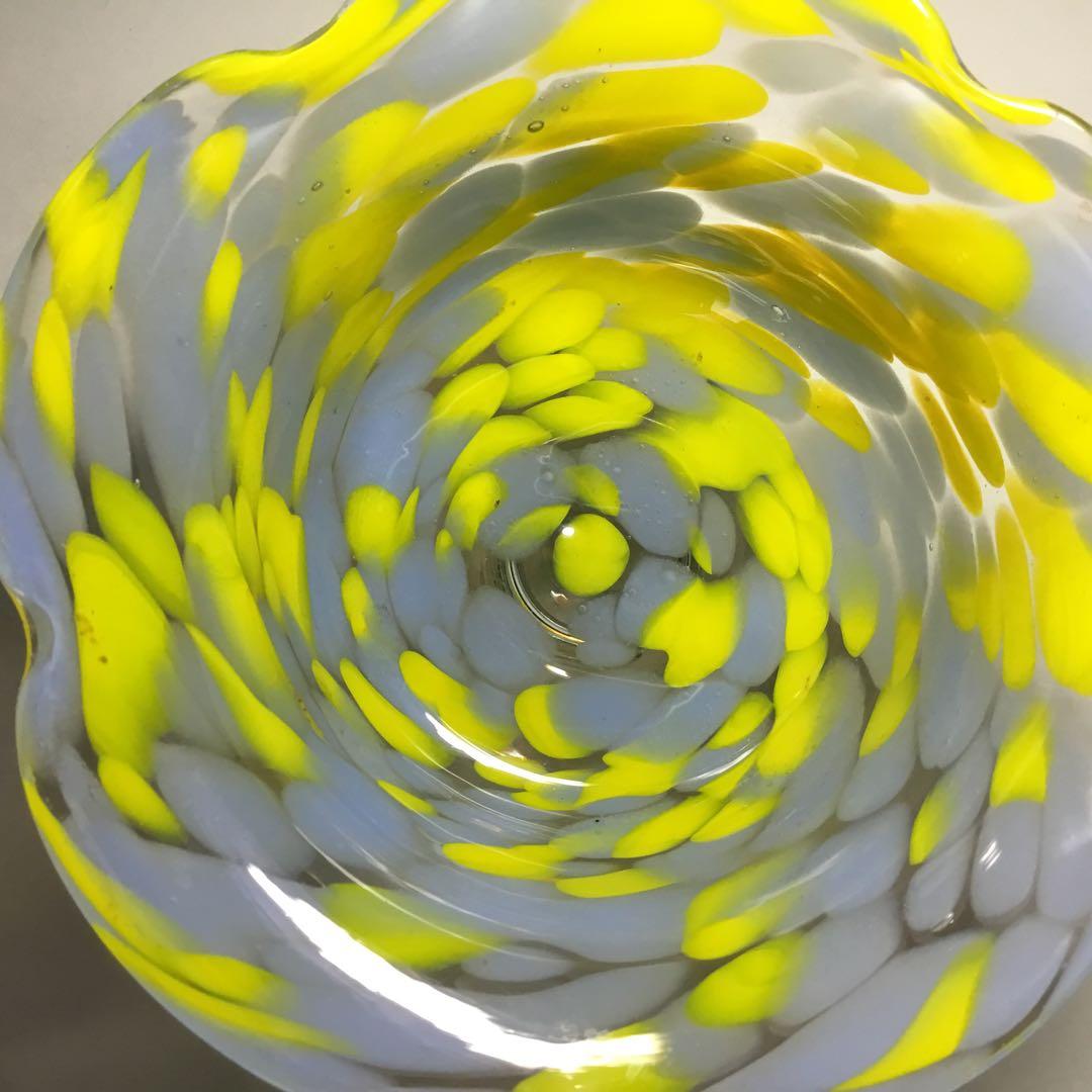 氷コップ◆２色 / グレー黄色◆輪花 戦前 大正ロマン かき氷 アンティーク