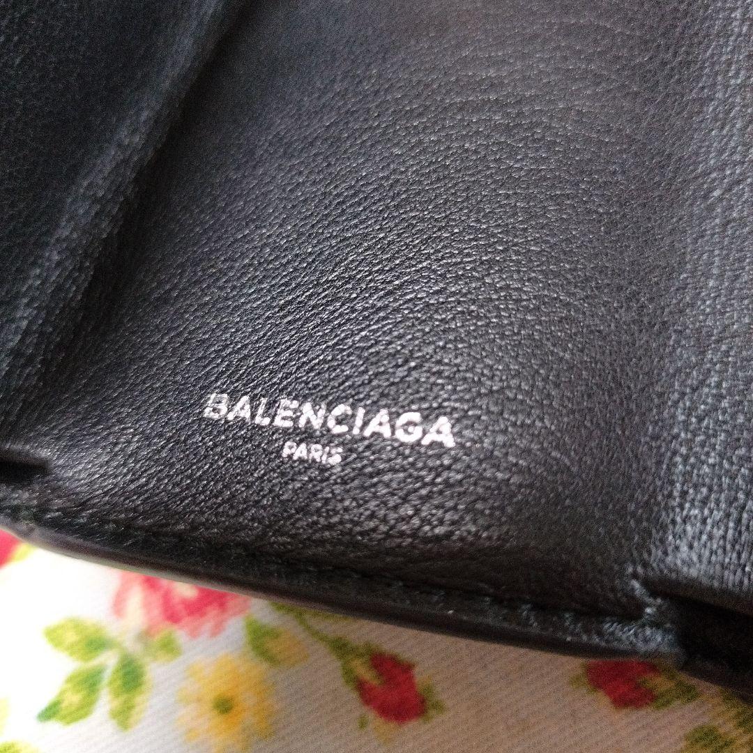 バレンシアガ 三つ折りコンパクト財布 ミニ財布 黒