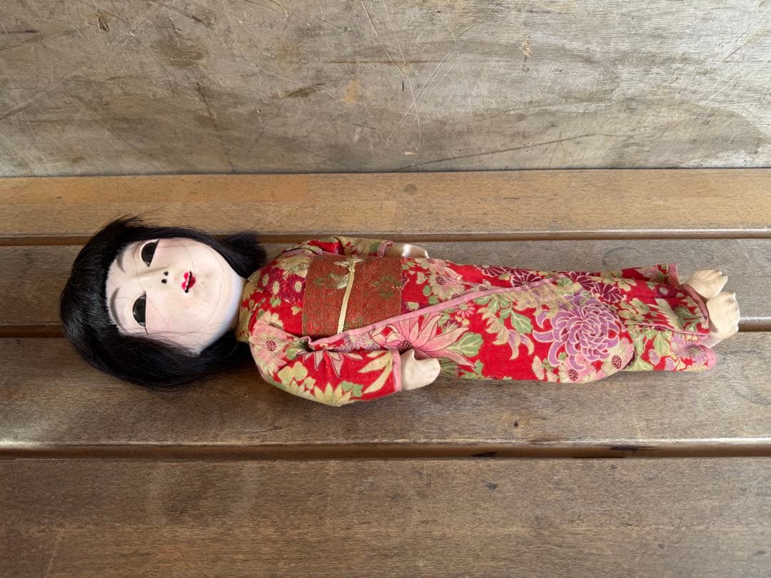 【O-2055】日本人形 市松人形 女の子 昭和レトロ 呪物