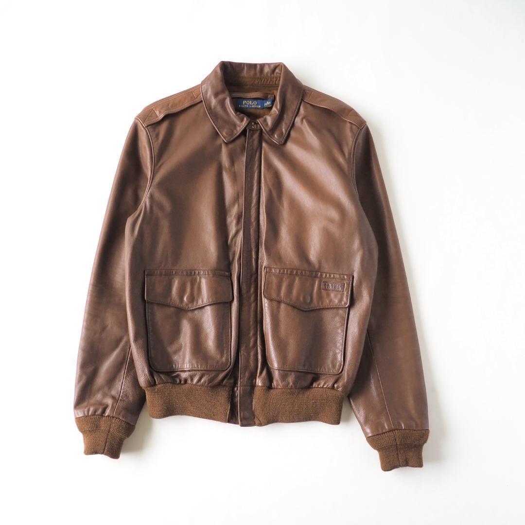 ラルフローレン　極美品　A-2　レザージャケット　本革　ブラウン