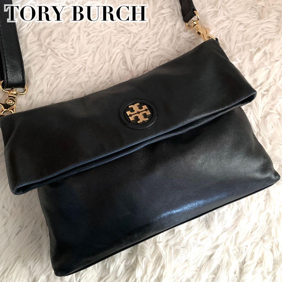 美品✨トリーバーチ ショルダーバッグ 2way ロゴ レザー チェーン 黒