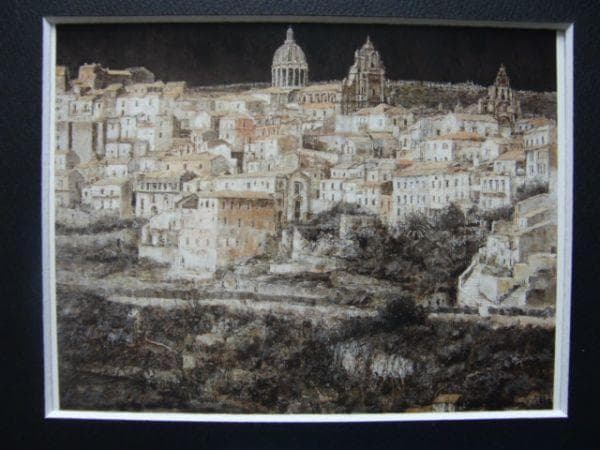 嶋津俊則【歴世の丘】希少画集画、状態良好、新品高級額装付