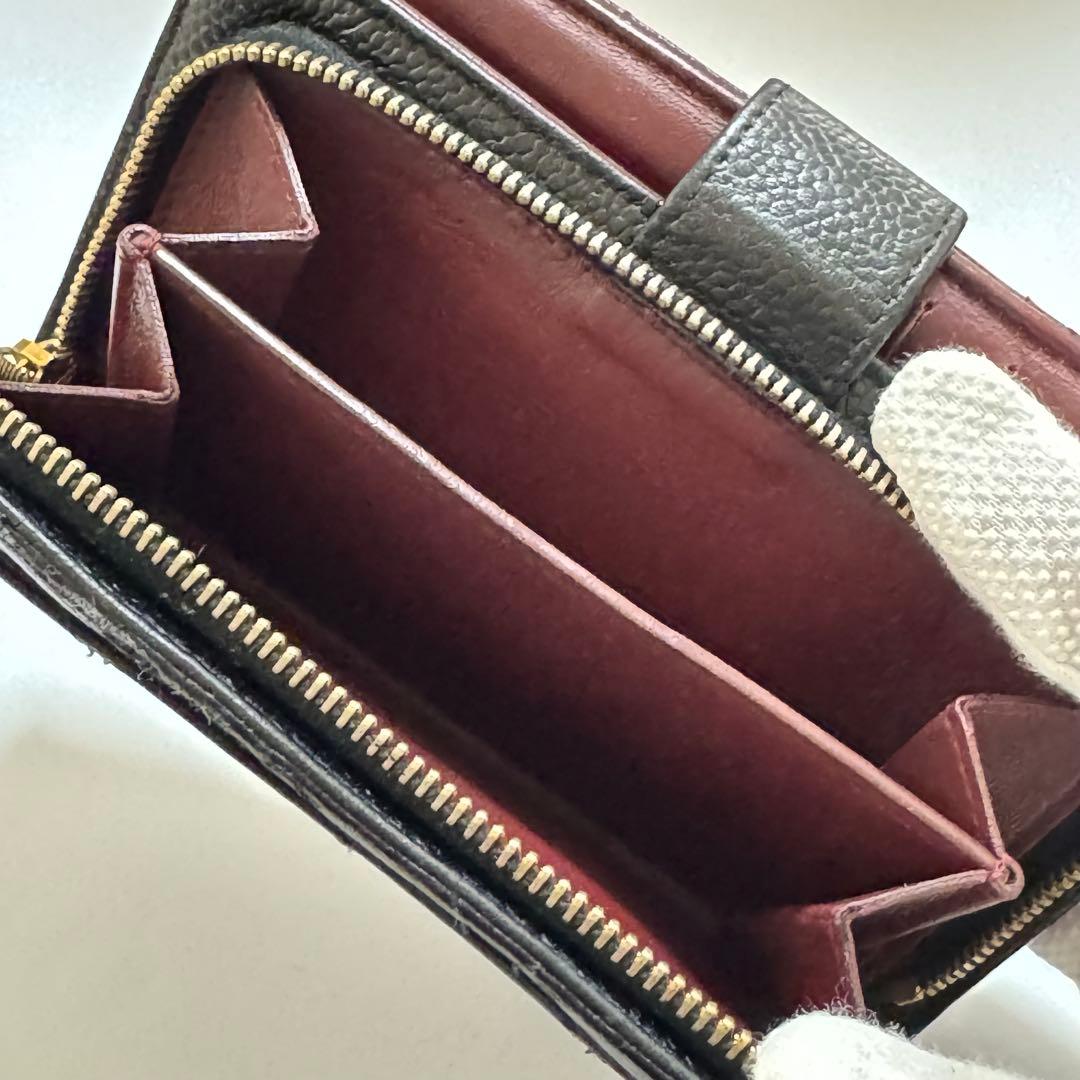 CHANEL シャネル 二つ折り財布 マトラッセ キャビアスキン ココマーク