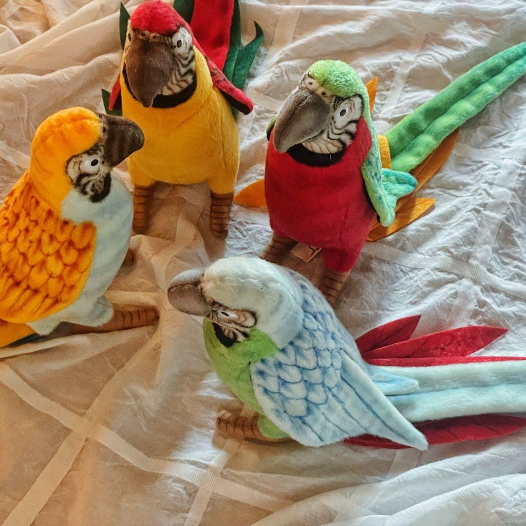 HANSA ハンサ オウム色違い4匹セット ぬいぐるみ