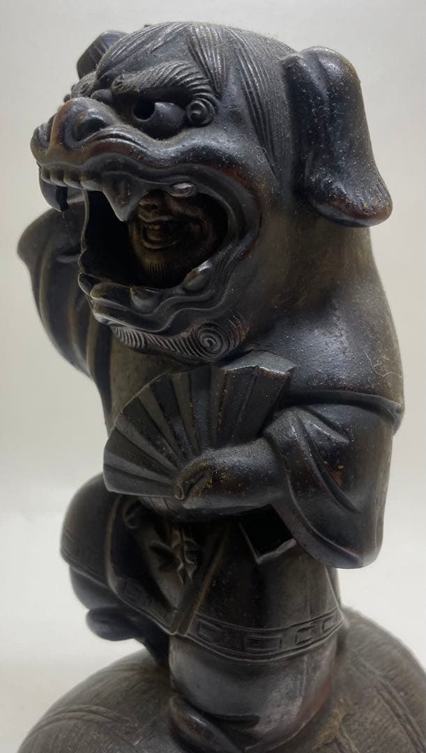古備前　獅子被　獅子舞　細密細工　大黒天　七福神　縁起物　置物