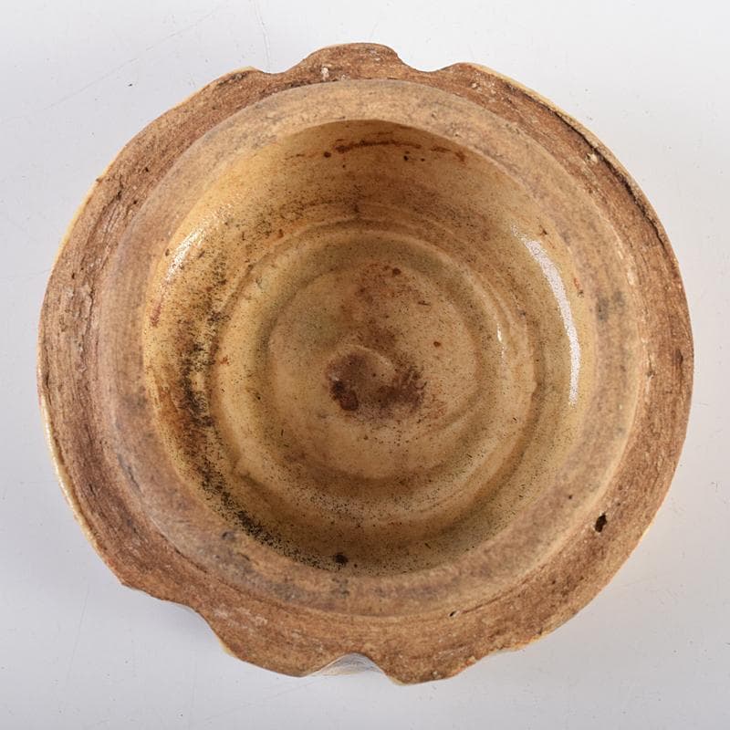 茶道具　御深井焼　米山作　老人摘香盒　香合　共箱　M　R8663