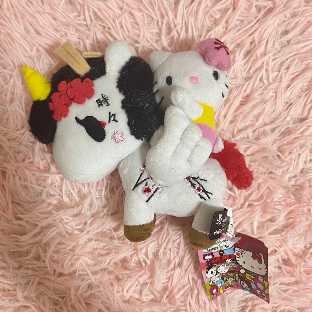 ハローキティ×トキドキ キモノ サクラ ユニコーン ぬいぐるみ