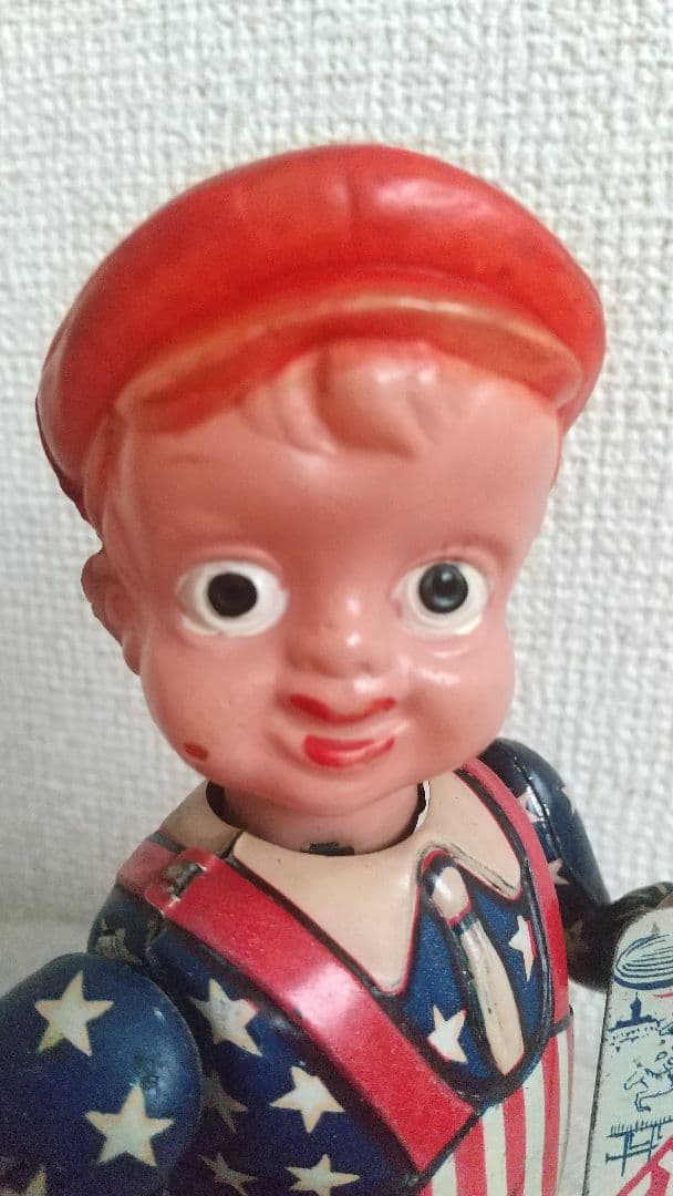 希少！オキュパイド ジャパン 日光玩具 ニュースボーイ 完動品 ブリキ