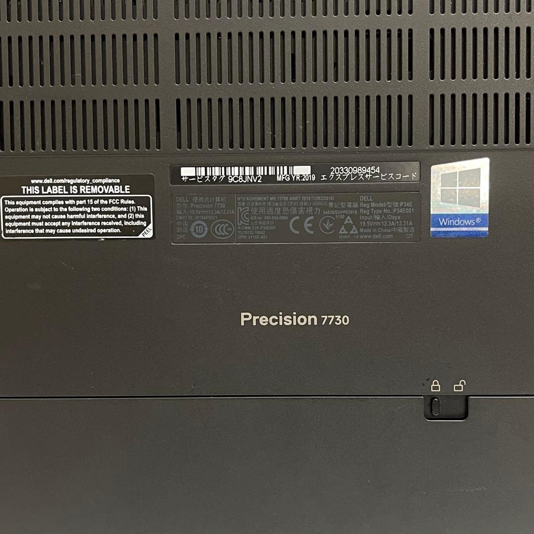 Windowsノート本体 Dell Precision 7730 i9-8950HK 32GB 512GB
