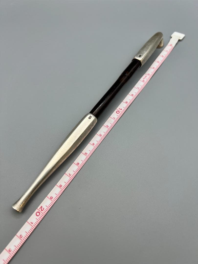 【海】純銀煙管　六角形　キセル　純刻印　銀細工　アンティーク　重量約48.8g