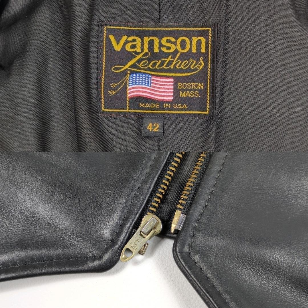 VANSON バンソン 42 XL レザー ベスト BLACK ライダース