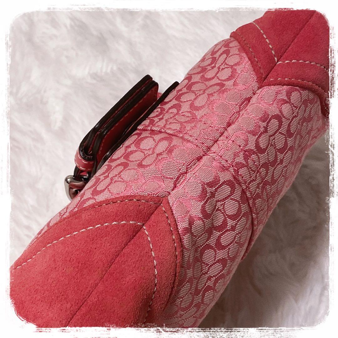 希少レア✧︎*。COACH SOHO ミニシグネチャーワンショルダーバッグ ピンク