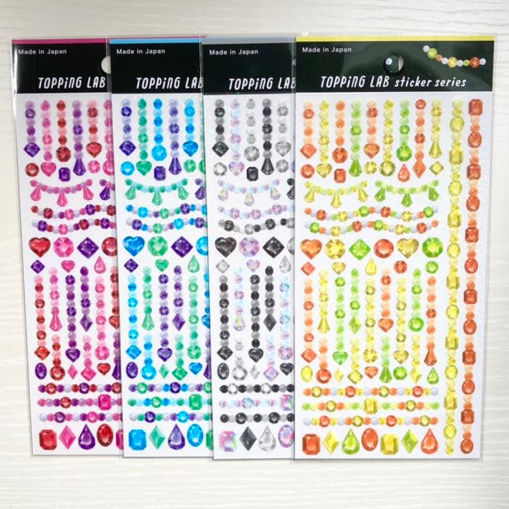 セリア  TOPPing LAB ステッカーシール  ジュエル 4種