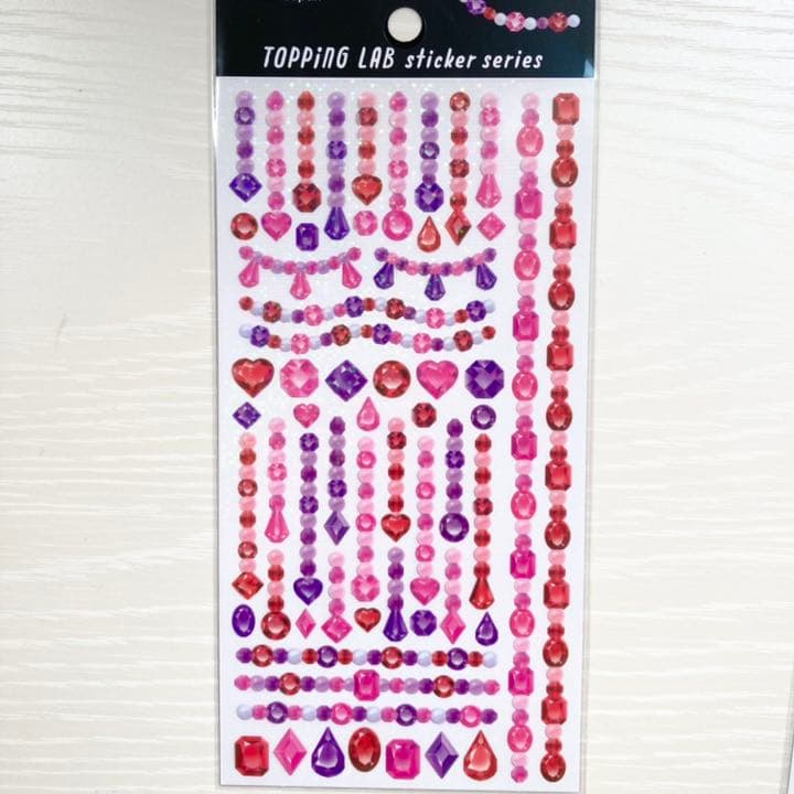セリア  TOPPing LAB ステッカーシール  ジュエル 4種