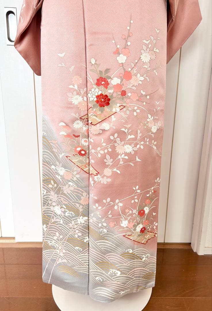 美品　正絹訪問着　紋付　フルセット4点　入学式　七五三　お宮参り