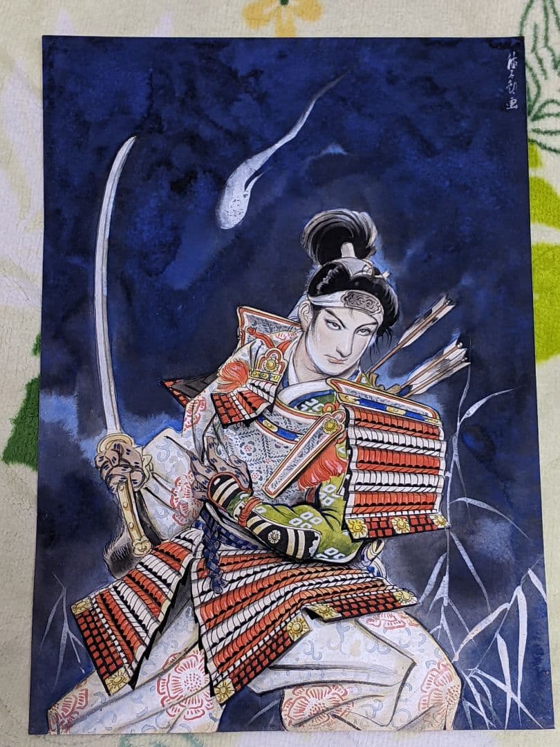玉井徳太郎 直筆彩色 武者絵