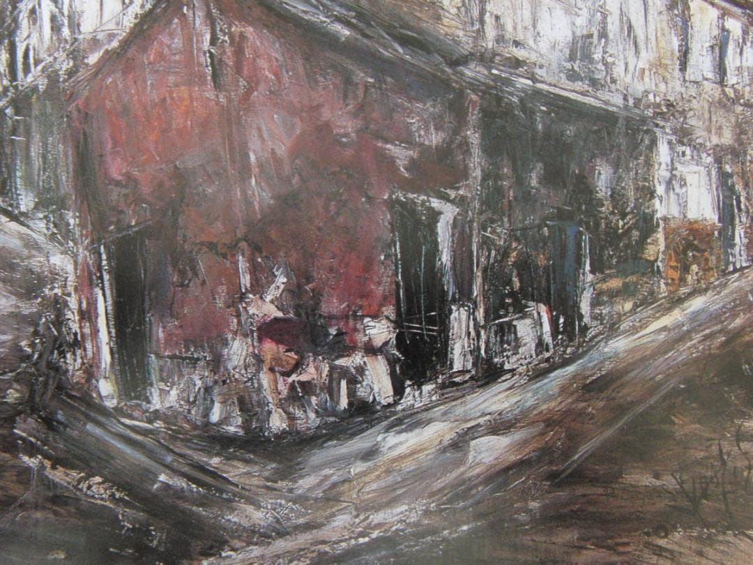 吉村郁夫、【Petite rue】、希少な額装用画集より、新品額装付