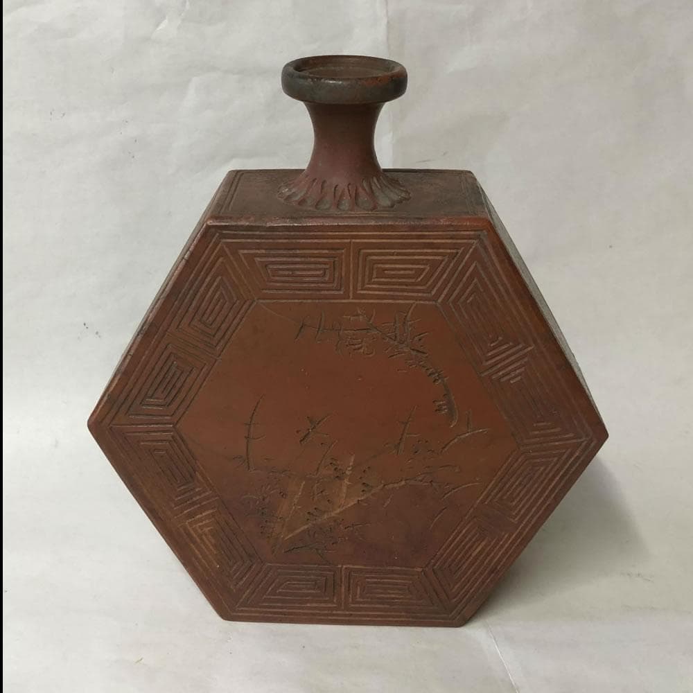 e990 備前焼 六角徳利 酒器 徳利 古美術 骨董品