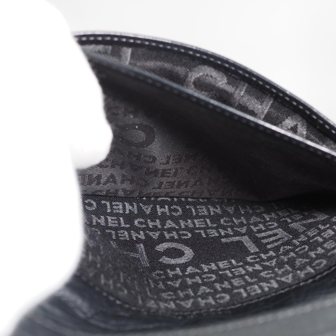 CHANEL シャネル カンボンライン 長財布 黒×黒