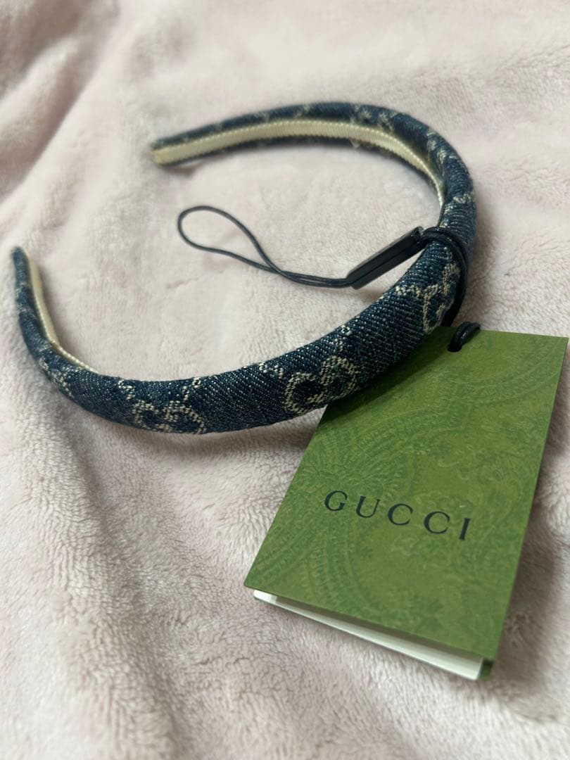 GUCCI デニム柄 ヘアバンド
