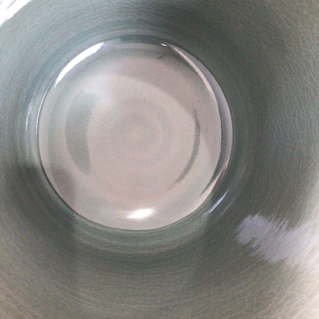 Ｒ７６５　水指　『青珍窯　梁命煥造』『高麗青磁水指』　共箱　茶道具