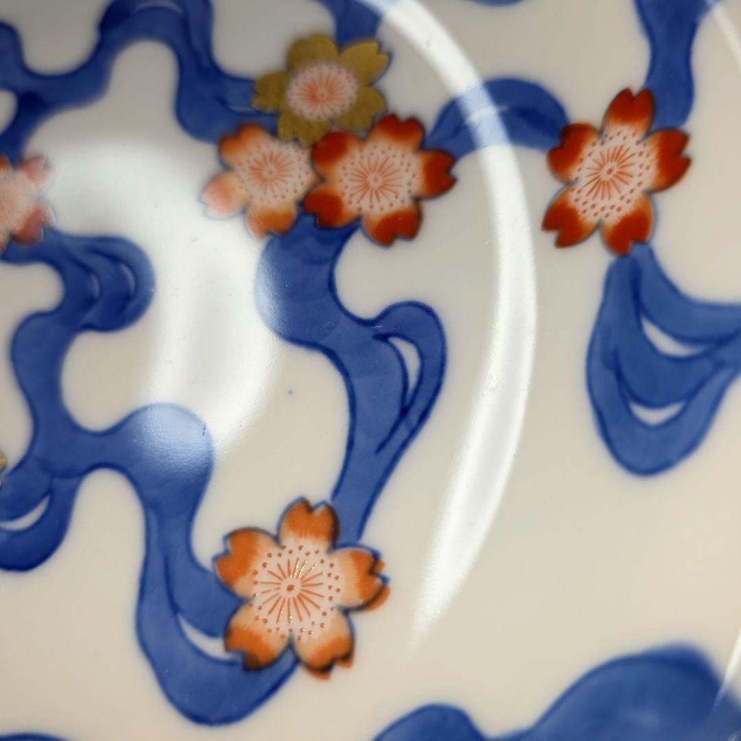 ご購入者様ご確認用　②深川製磁　希少　川に桜　中皿　18.5cm 　絵皿　1枚