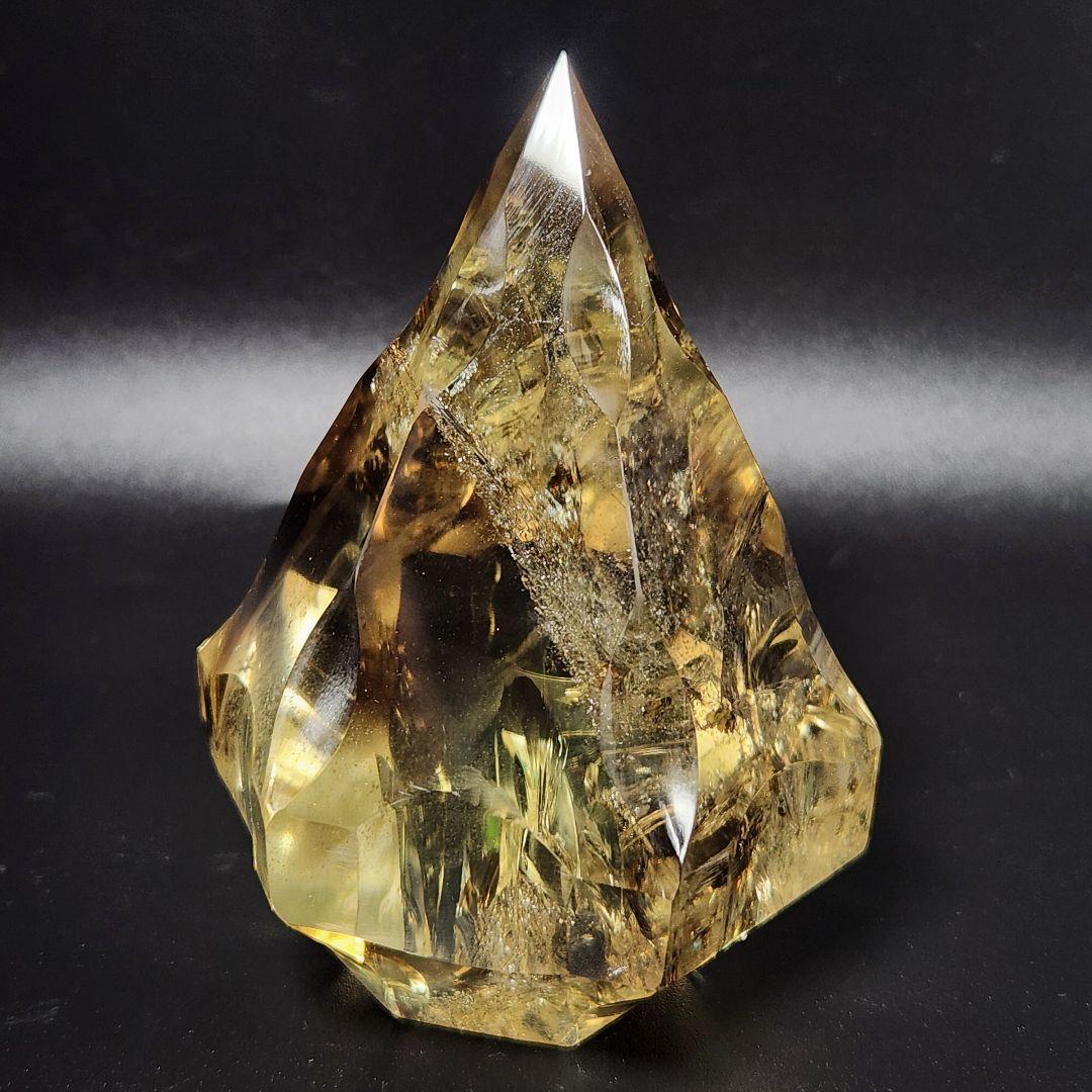 レア！【新品】天然ゼウスクオーツ ダイヤモンド置物 ★スモーキーシトリン★手彫り