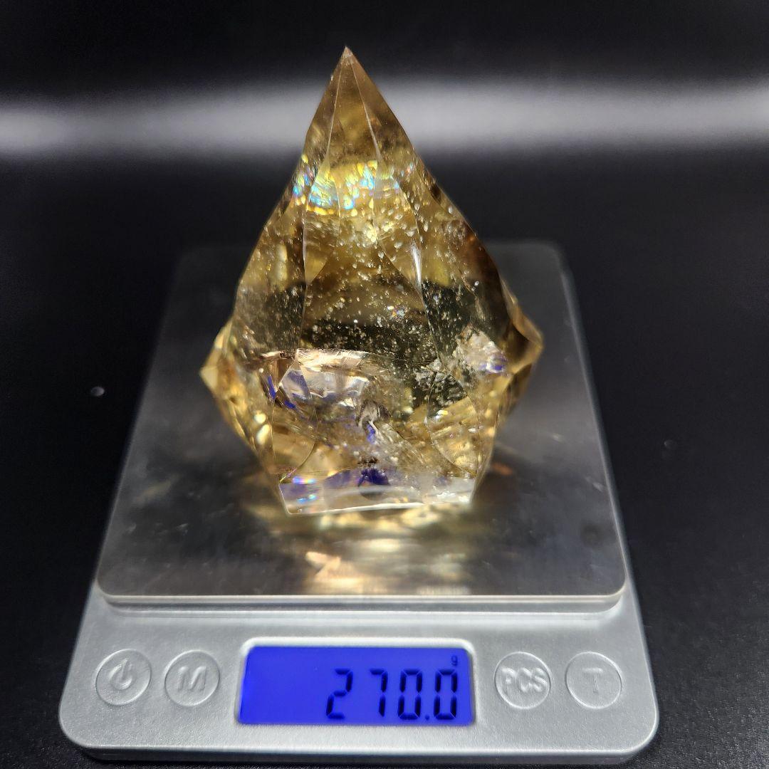 レア！【新品】天然ゼウスクオーツ ダイヤモンド置物 ★スモーキーシトリン★手彫り