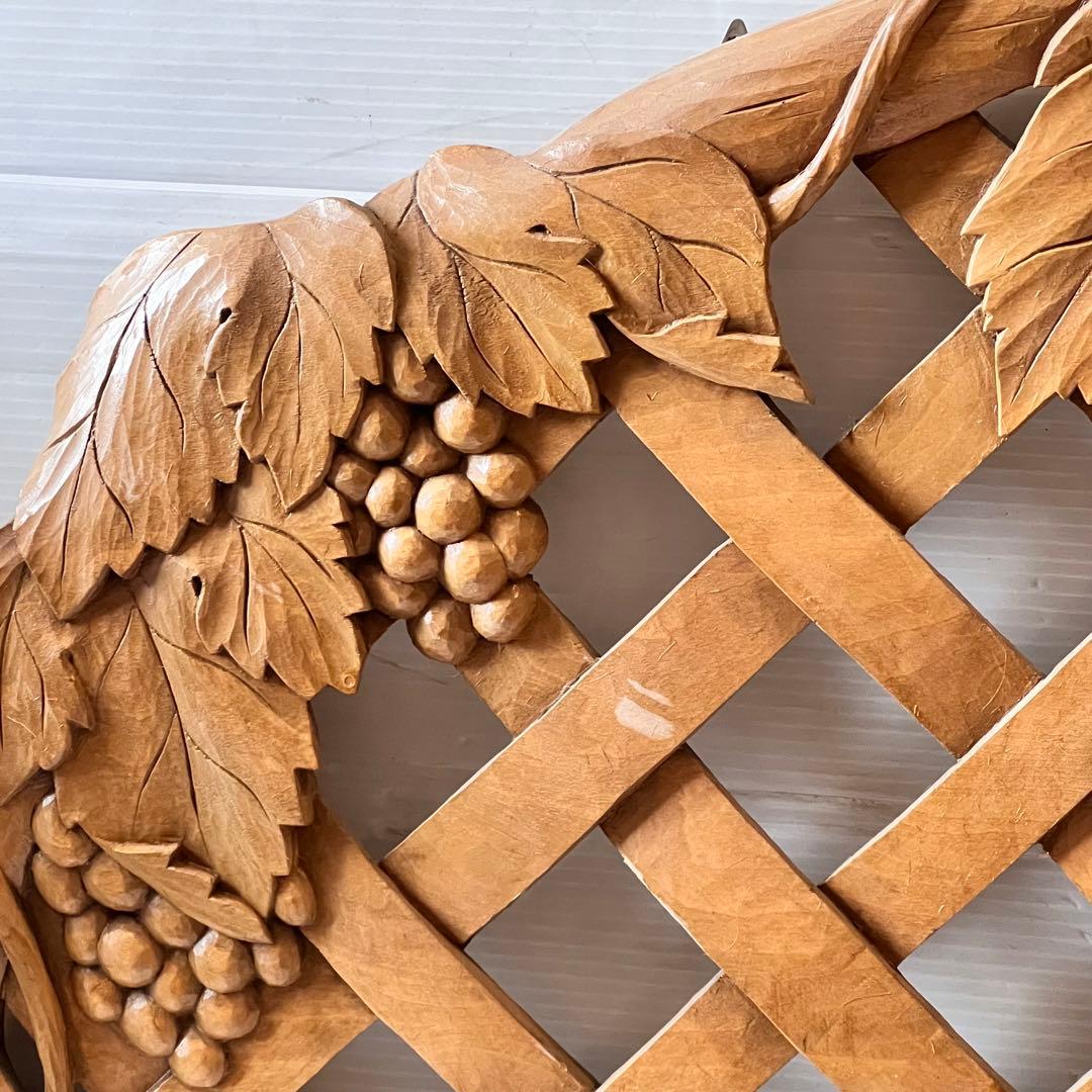 一点もの　木彫り　木製　ぶどう　ハンガー掛け　帽子掛け　インテリア