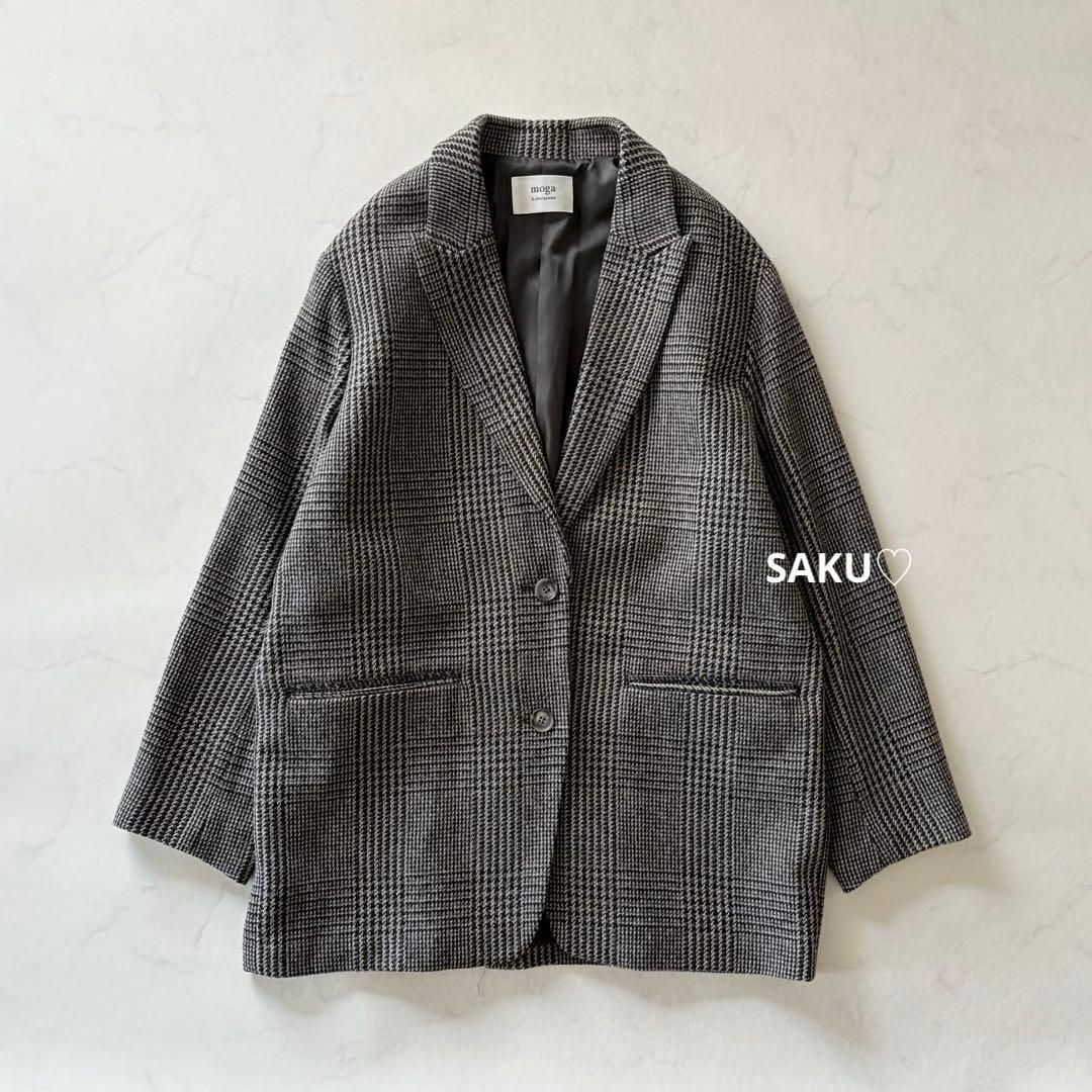 ゆうこりん❣️定価7万 MOGA グレンチェックジャケットコート サイズ2