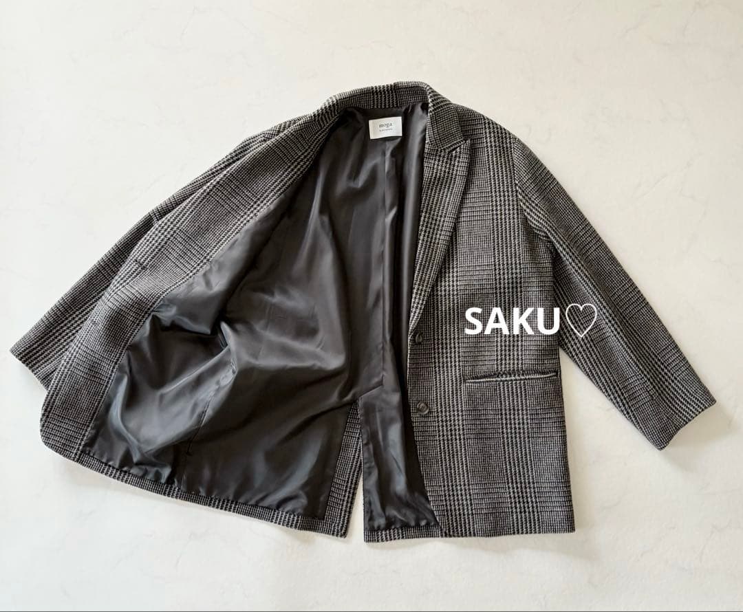 ゆうこりん❣️定価7万 MOGA グレンチェックジャケットコート サイズ2