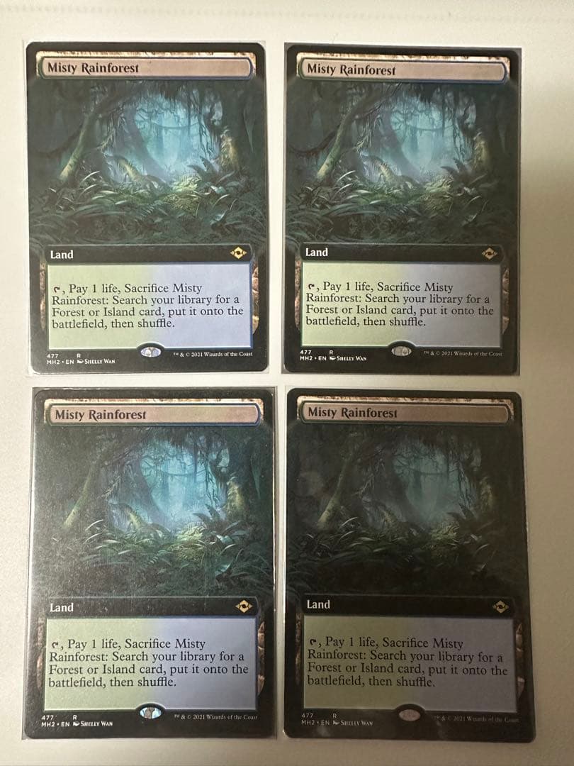 MTG 霧深い雨林　拡張アート　英語　4枚セット