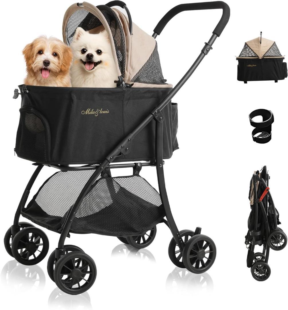 ペットカート 4.5KG 超軽量 犬 カート ペットカート 多頭の小型犬&猫