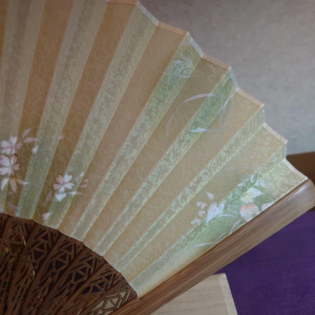 花柄デザイン 木製扇子