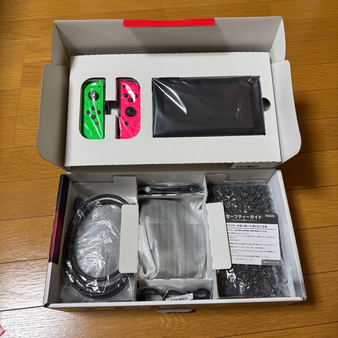 Nintendo Switch本体 +ジョイコン グリーン/ピンク SDカード付