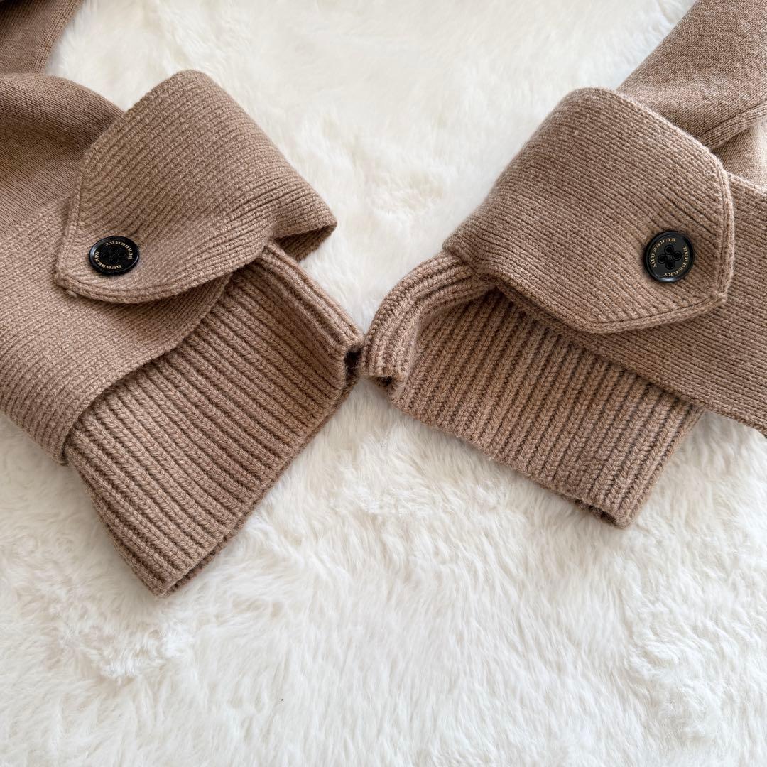 美品　現行　BURBERRY カシミヤ混　ラップコート　ベルト　キャメル