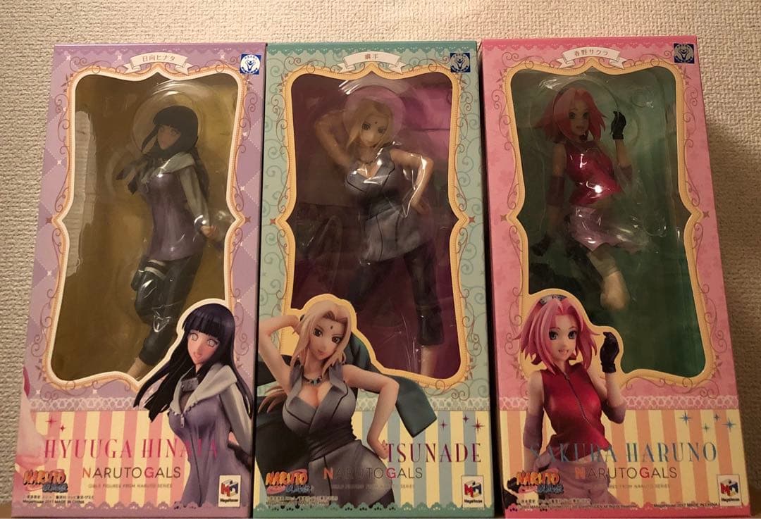 初版 未開封 国内正規品 ナルト ギャルズ サクラ ヒナタ 綱手 フィギュア